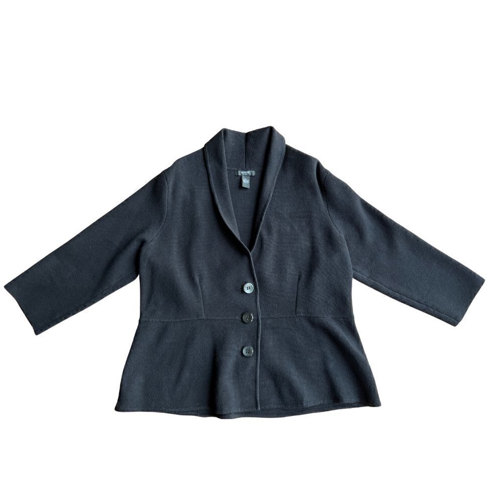 Alfani Black 3 Button Peplum Jacket, 2X